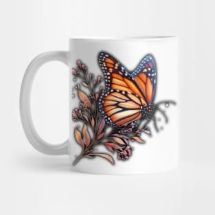 orange butterfly Mug